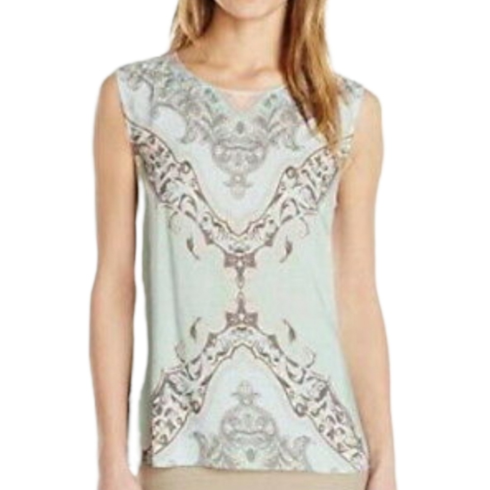 Bcbgmaxazria Adonia Floral Scarf Print‎ Top Size XSMALL
